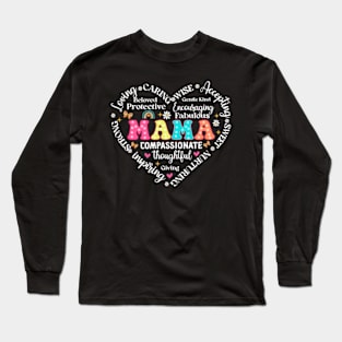 Retro Mama Grandma Auntie, Nana, Blessed Mom, Mom Life, Mother's Day Long Sleeve T-Shirt